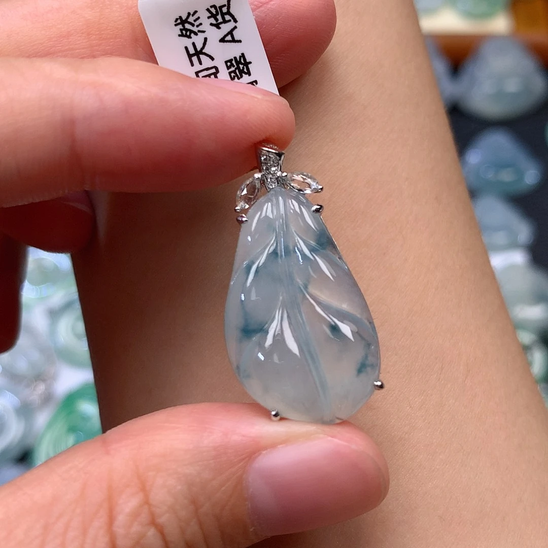 翡翠18K金镶嵌吊坠(不含链)翡翠
