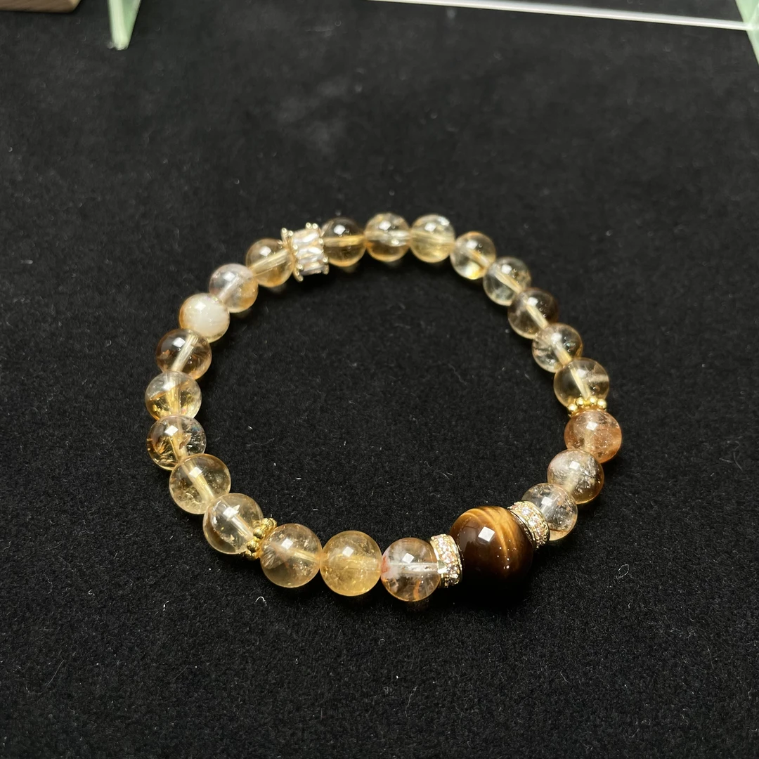 黄水晶虎睛石手串7mm+  KT24111210