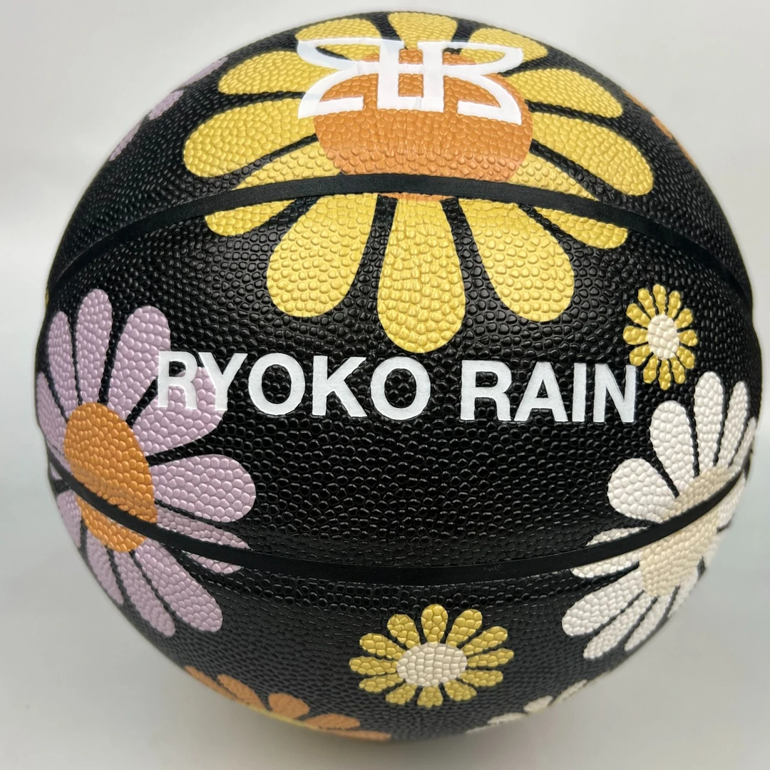 经典打印花色球室内外耐磨防滑水泥地标准七号篮球训练比赛