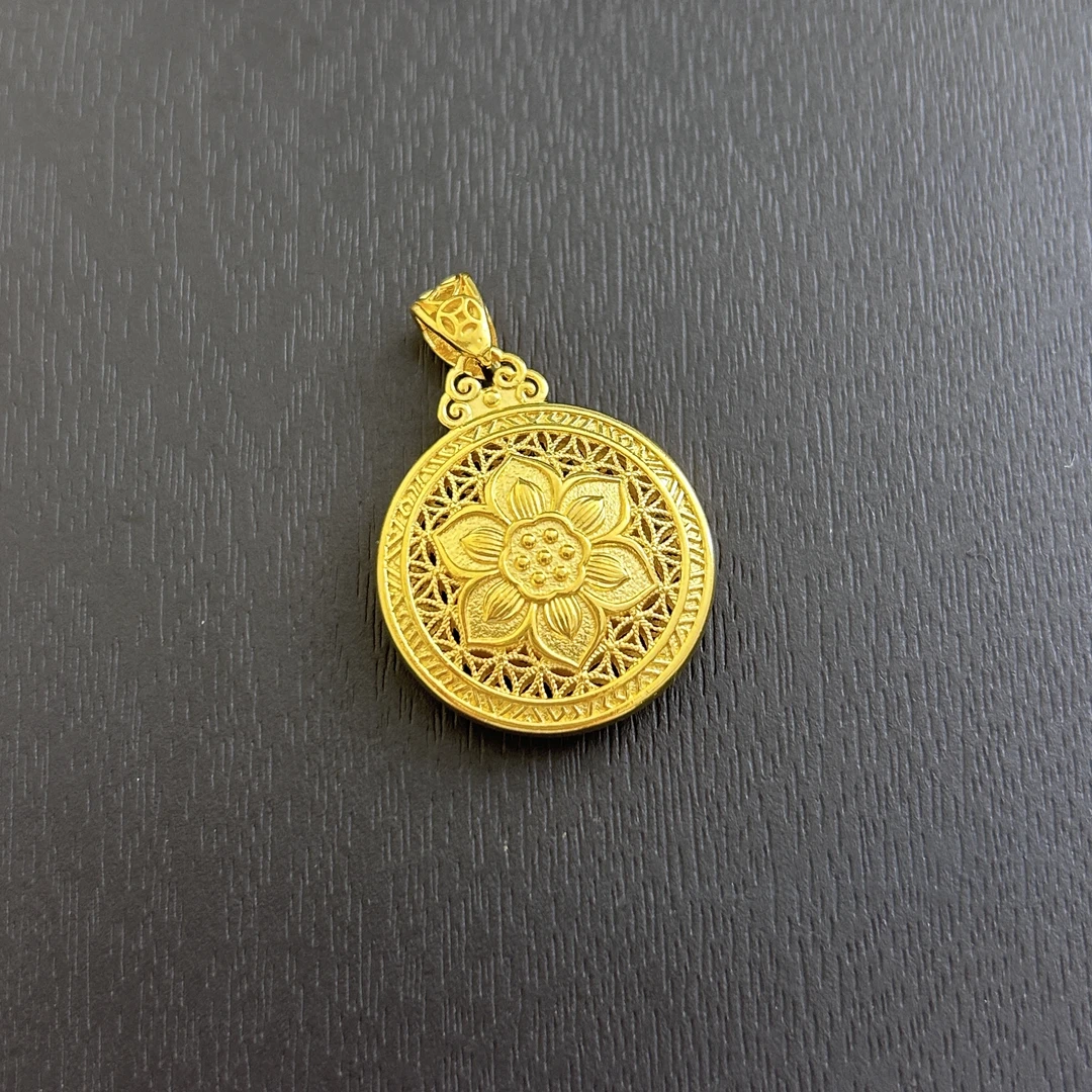 吊坠足银 【店长专享】足银莲罗盘吊坠YDZ705