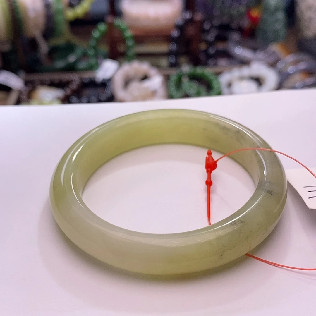 和田玉未镶嵌颈饰若羌清货孤品手镯52圈口