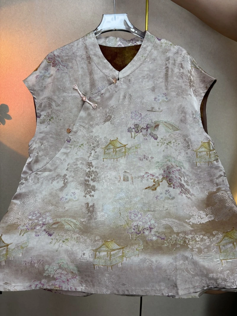 【粉黛江南】新中式国风高定设计气质优雅高端夏季女士小飞袖上衣