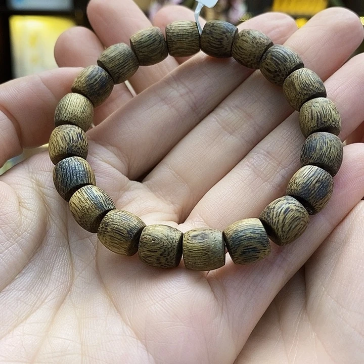 沉香手串奇楠沉香鼓珠单圈