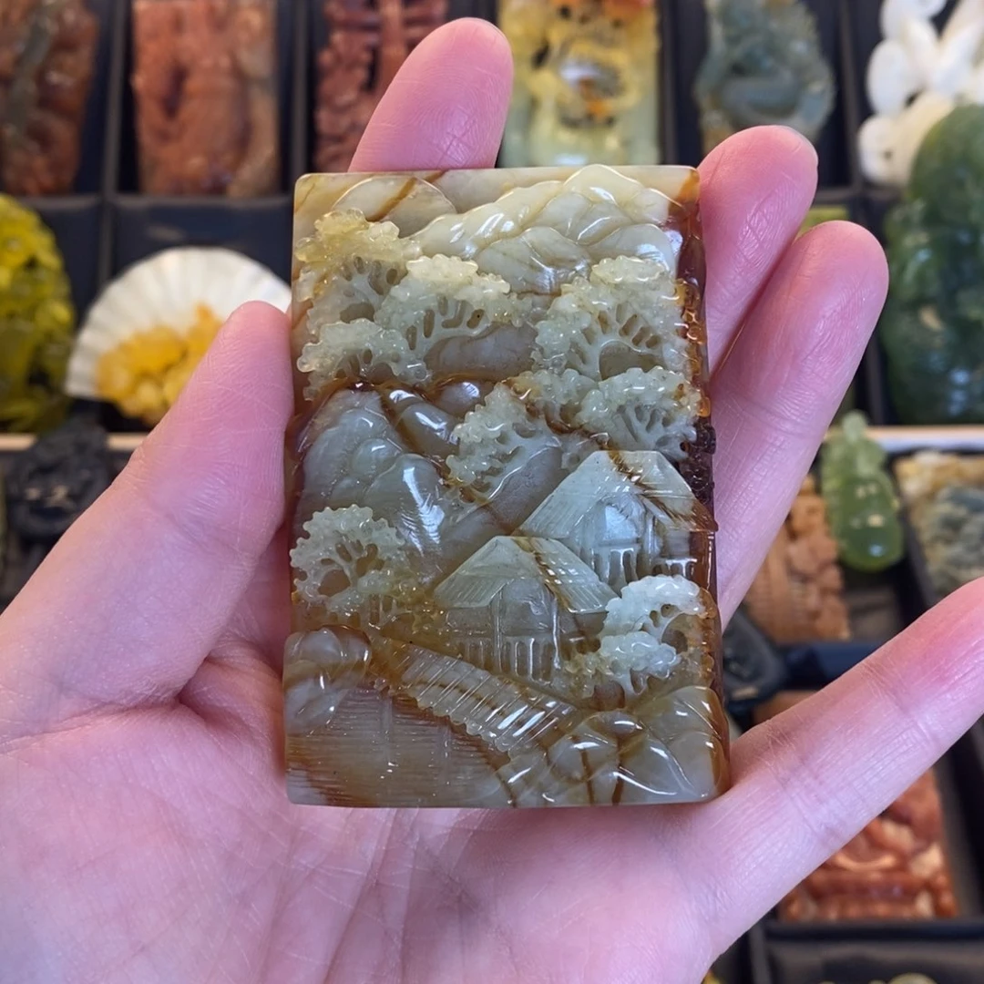 蛇纹石玉合金颈饰