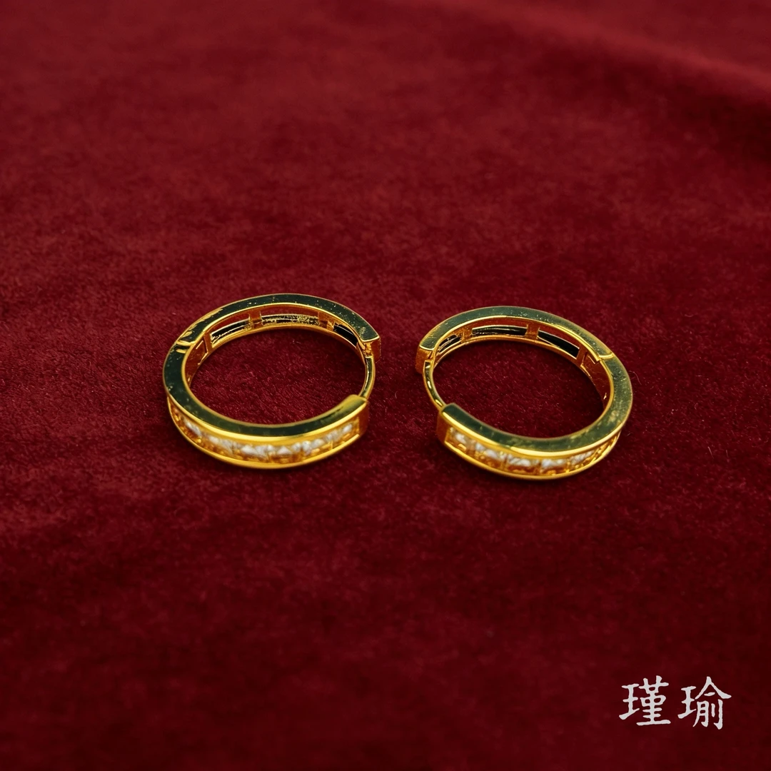 N0914经典黄色单排耳环多样性发货49939