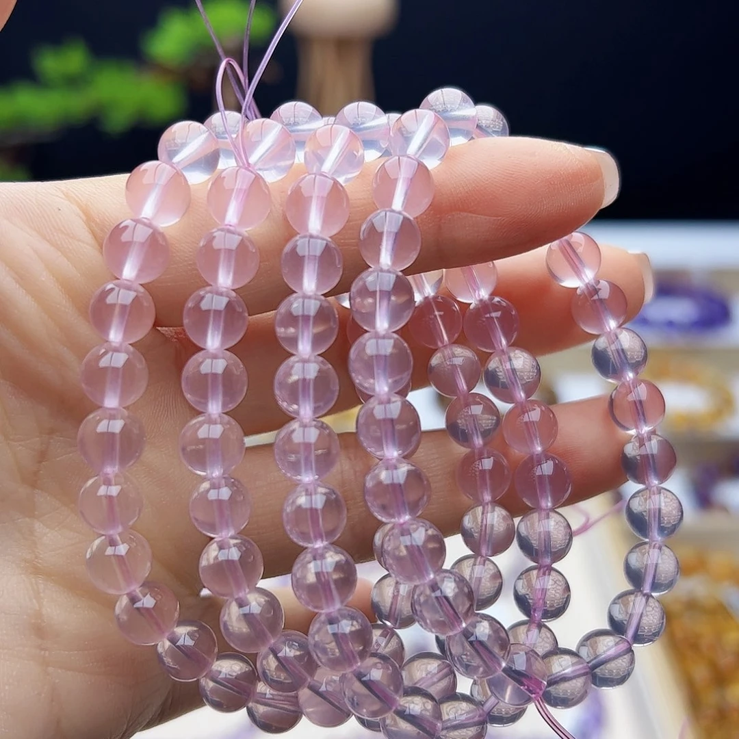 手链未镶嵌芙蓉石粉晶7mm+