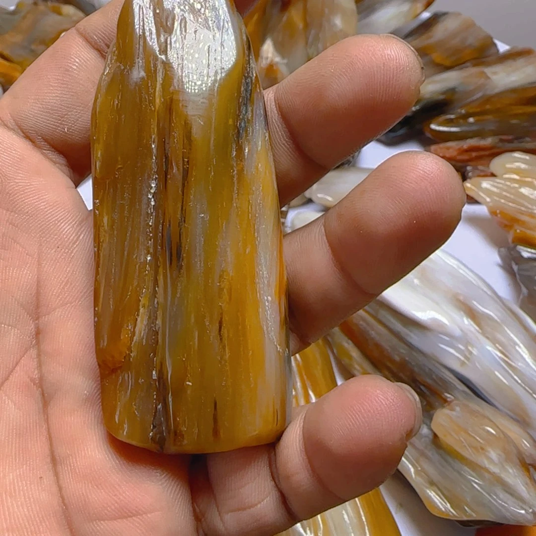 硅化玉未镶嵌手把
