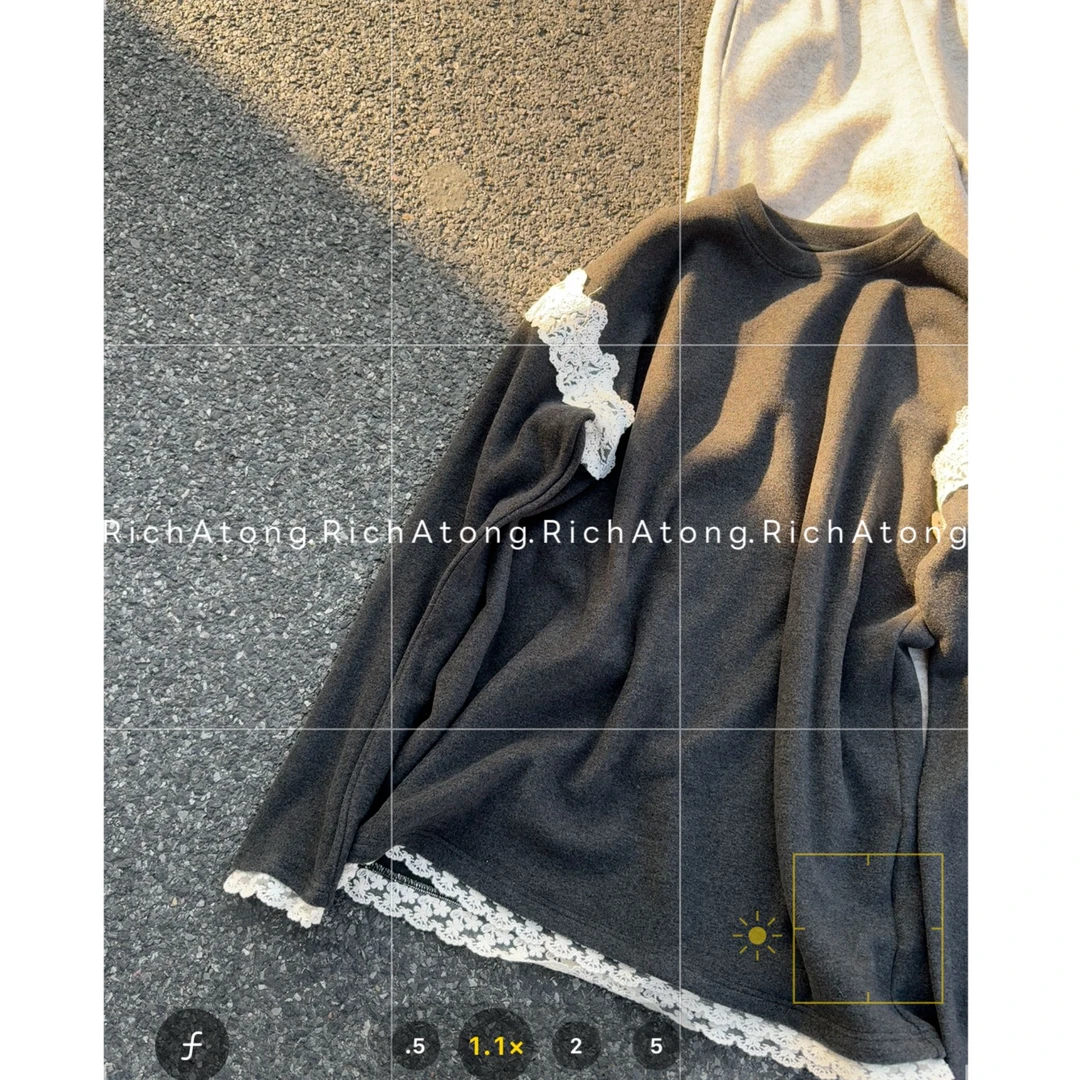 atong/阿彤-【派送甜心】-2024 秋冬新款圆领加绒保暖韩版上衣