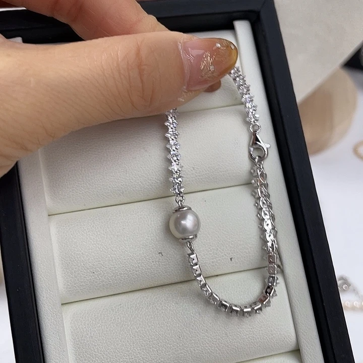 海水珍珠手绳银S925镶嵌