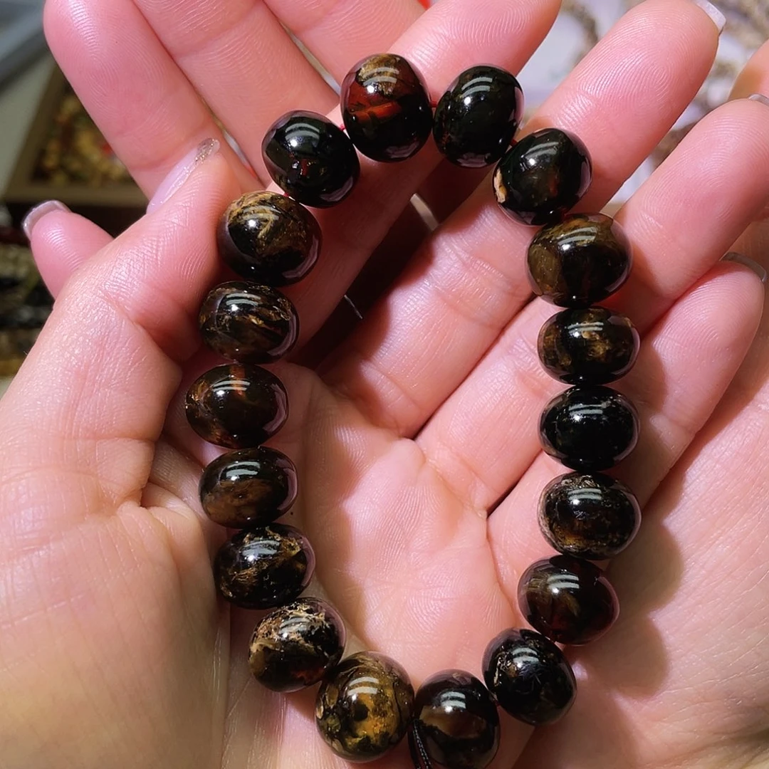 琥珀未镶嵌手串抚顺琥珀