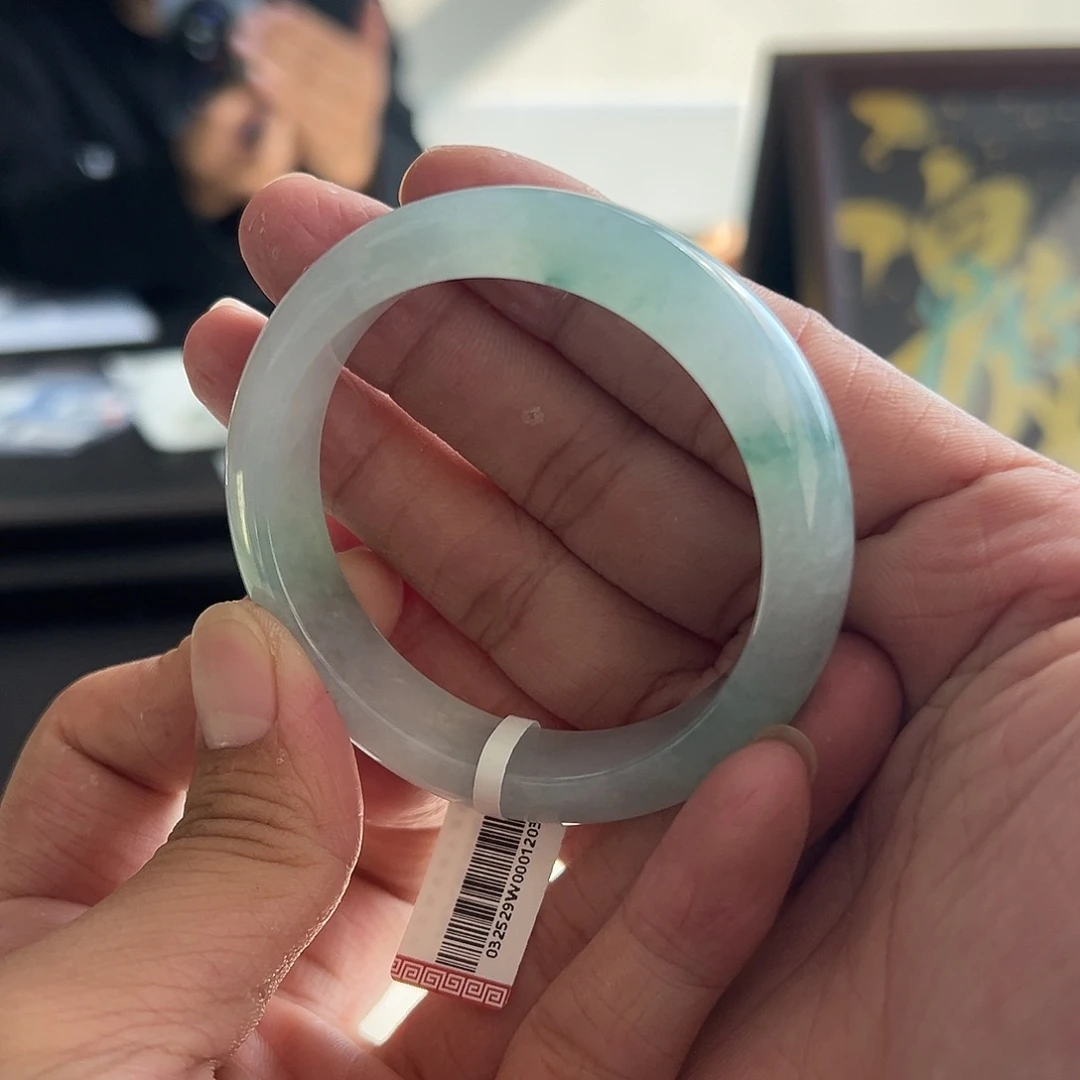 翡翠未镶嵌手镯12号强推52.3