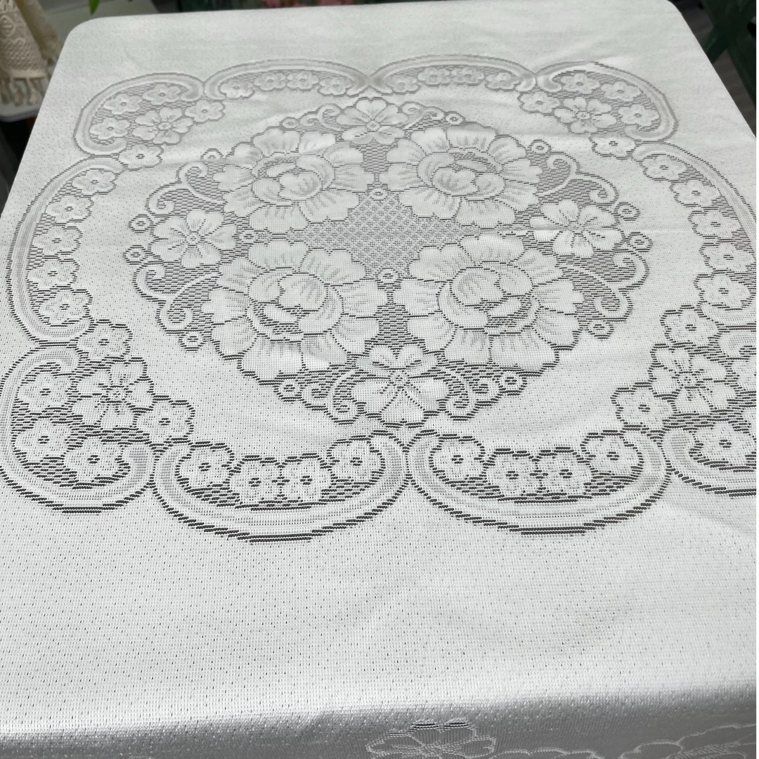 90*200cm 大叶牡丹 居家盖巾茶几餐桌电视机可用欧美米色