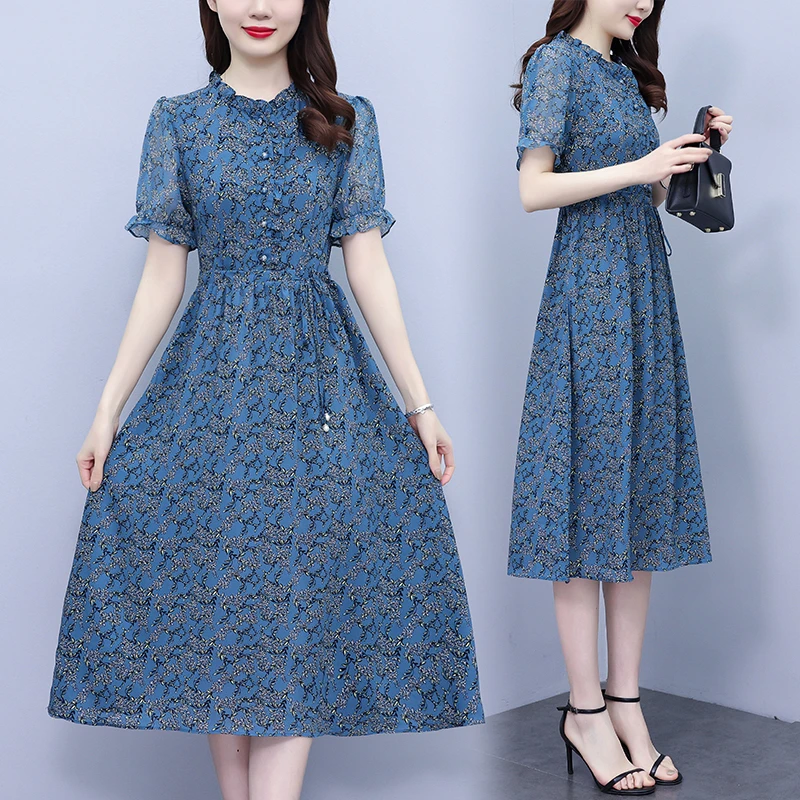 E432 连衣裙2025新款女夏季小个子妈妈优雅气质裙子