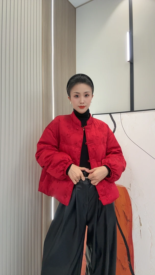 MILINNA/米莲娜新中式国风90白鹅绒服女装洋气短款保暖67618