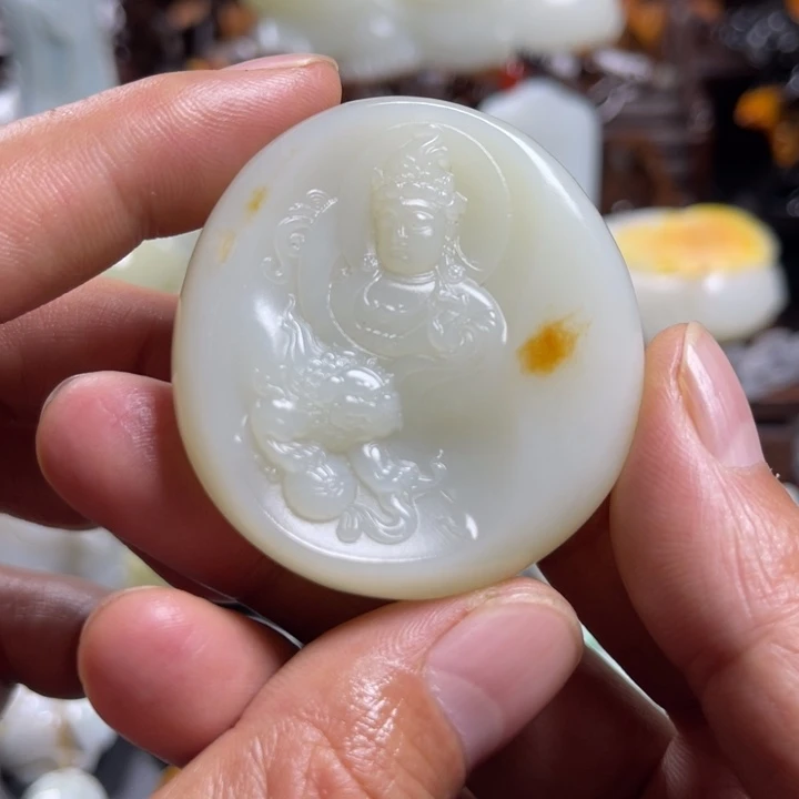 木***9和田玉未镶嵌挂件