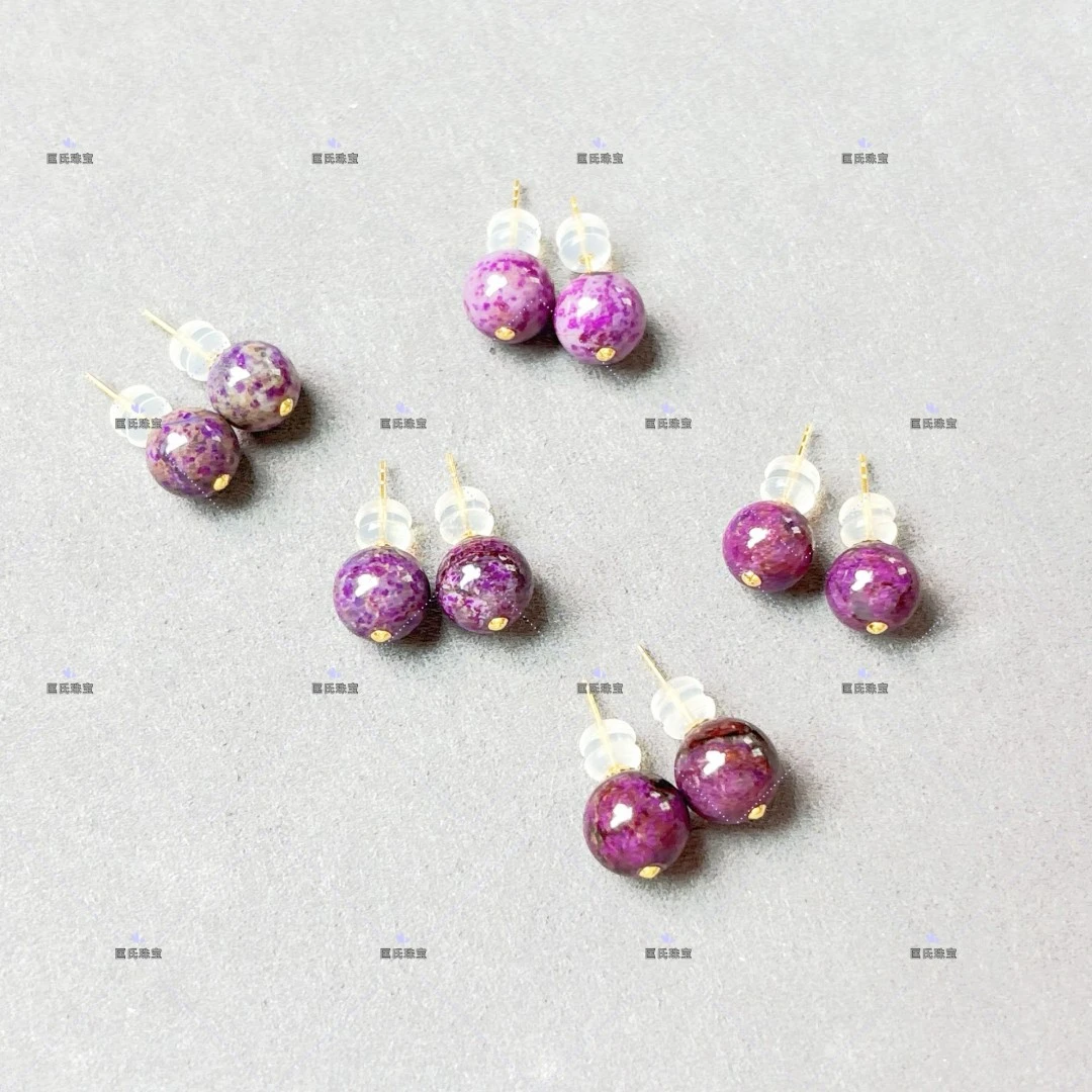 匡氏臻选 18K舒俱来圆珠耳钉9mm Z-HL-A1822（多样性发一对）