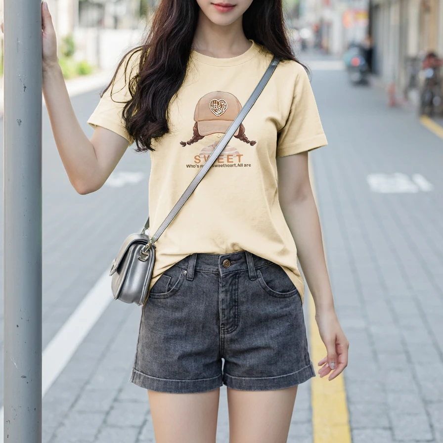 ins潮时尚新款中长款百搭印花圆领韩版下衣失踪白色T恤短袖女夏