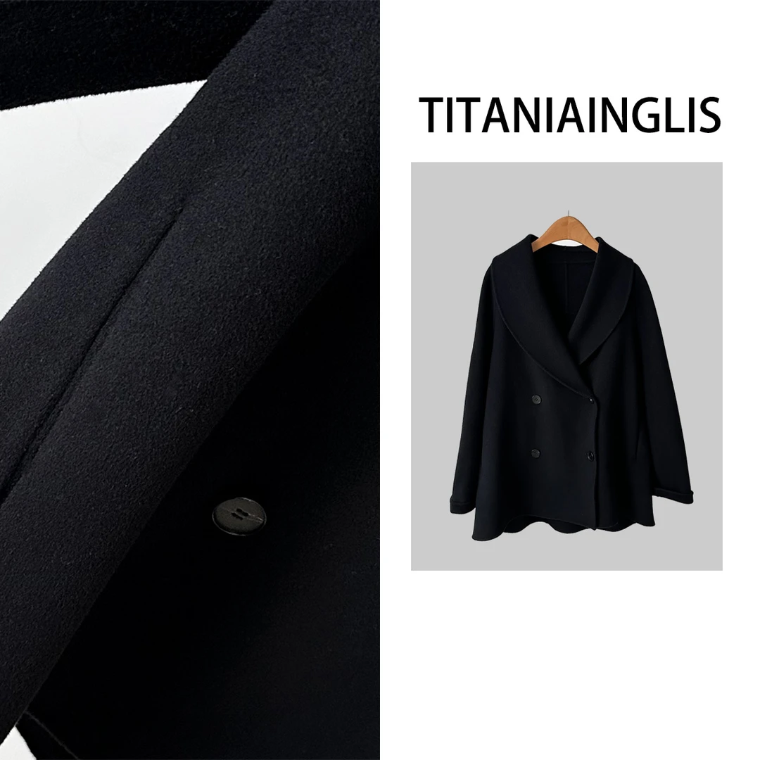 TITANIA INGLIS法式青果领羊毛大衣-6137