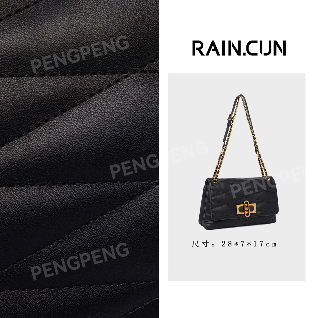 RAIN.CUN QYX-98057-黑色 轻奢女士时尚潮流通勤腋下斜包