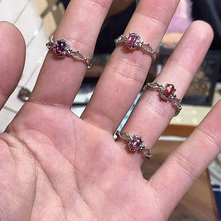 合金手链水晶石榴石戒