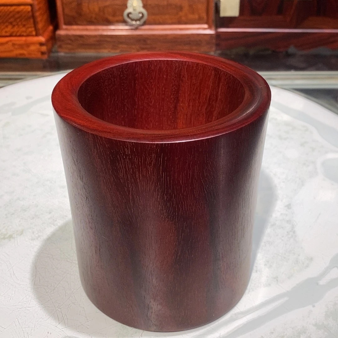 染料紫檀（血檀）赞比亚北部料高油密笔筒12/13