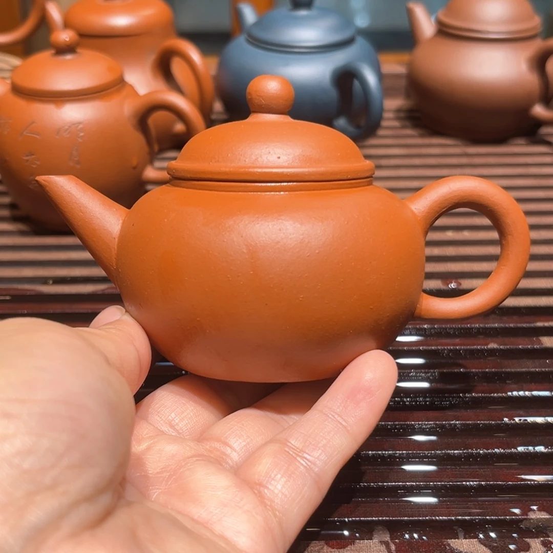 茶壶紫砂紫砂壶九十年代红泥水平120c c