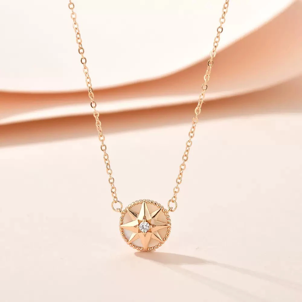 铜合金项链 【八芒星罗盘】轻奢法式小众项链精致贝贝项链