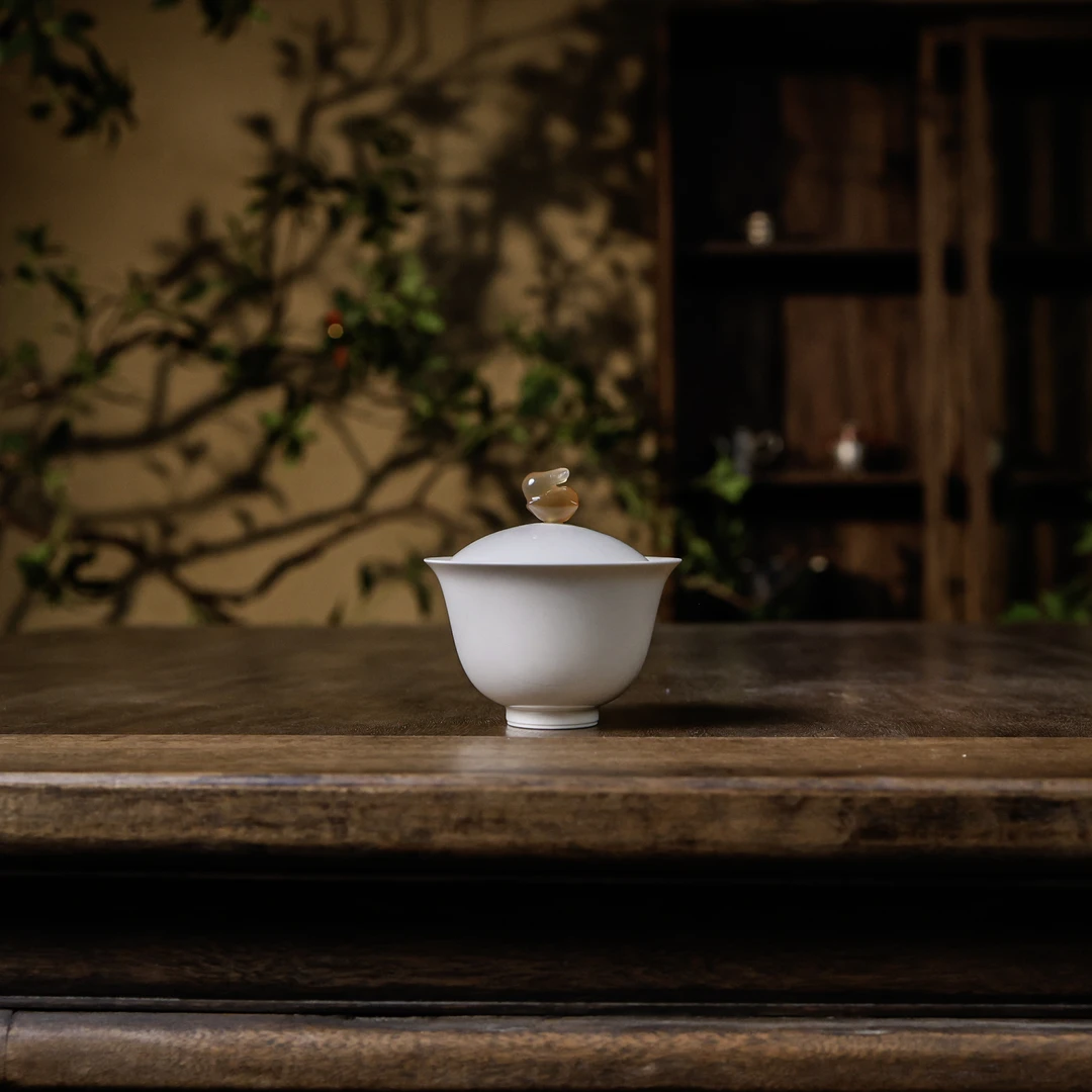 【非遗好物】见铭-兔子盖碗兔子颜色随机（见铭0146）