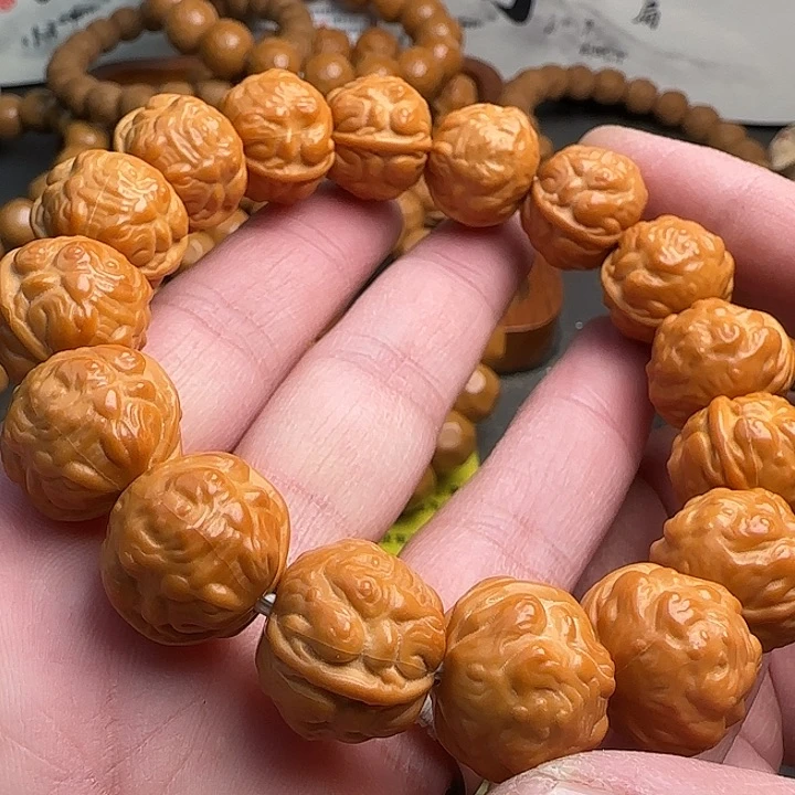 猴头核桃手串全品精工大金蟾尺寸17mm