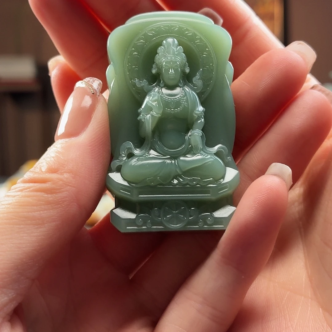 和田玉未镶嵌吊坠(不含链)粉青