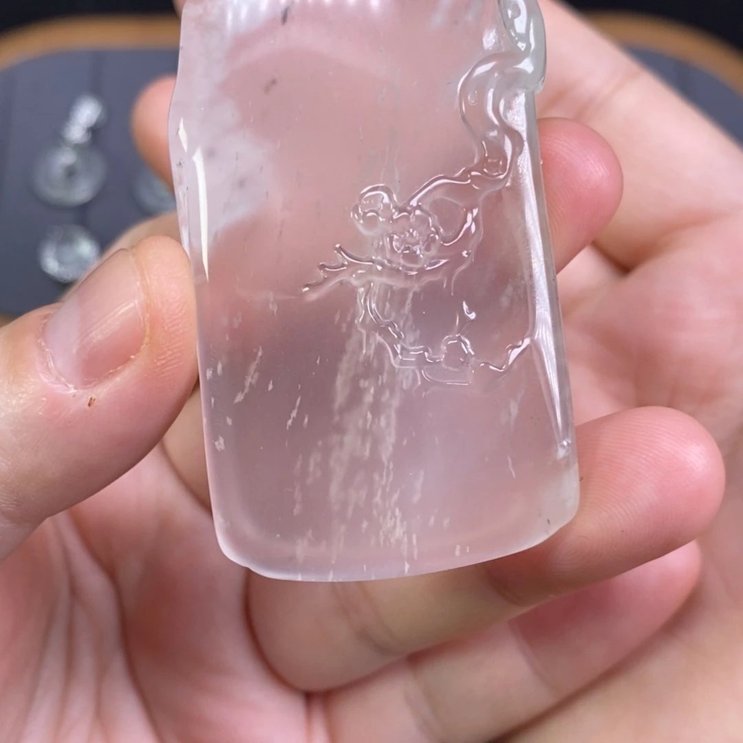 石英质玉未镶嵌吊坠(不含链)喜上眉梢意境雪花