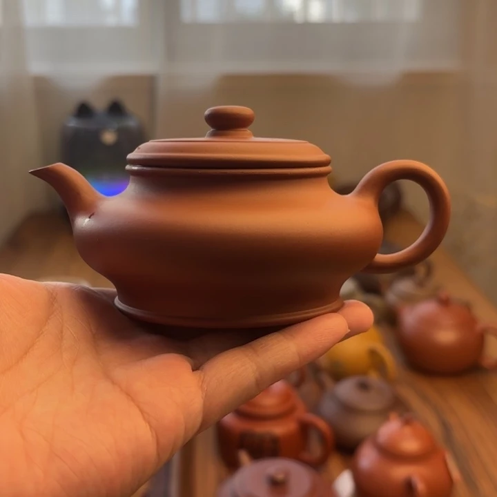 紫砂茶杯虚扁壶160c