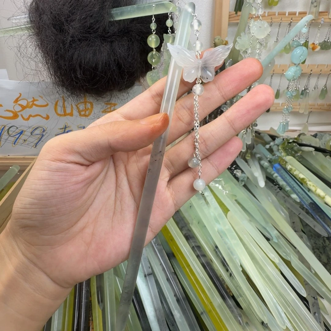蛇纹石玉合金发饰