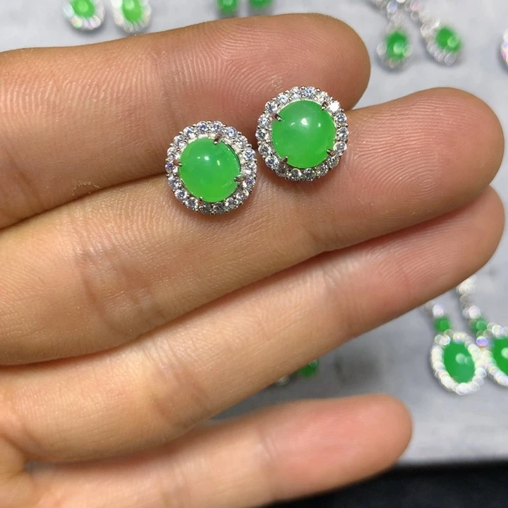 翡翠未镶嵌戒指翡翠耳钉