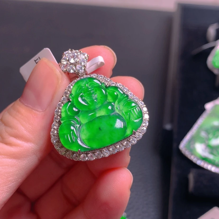 【闪购商品】翡翠银S925镶嵌吊坠(不含链)水*?