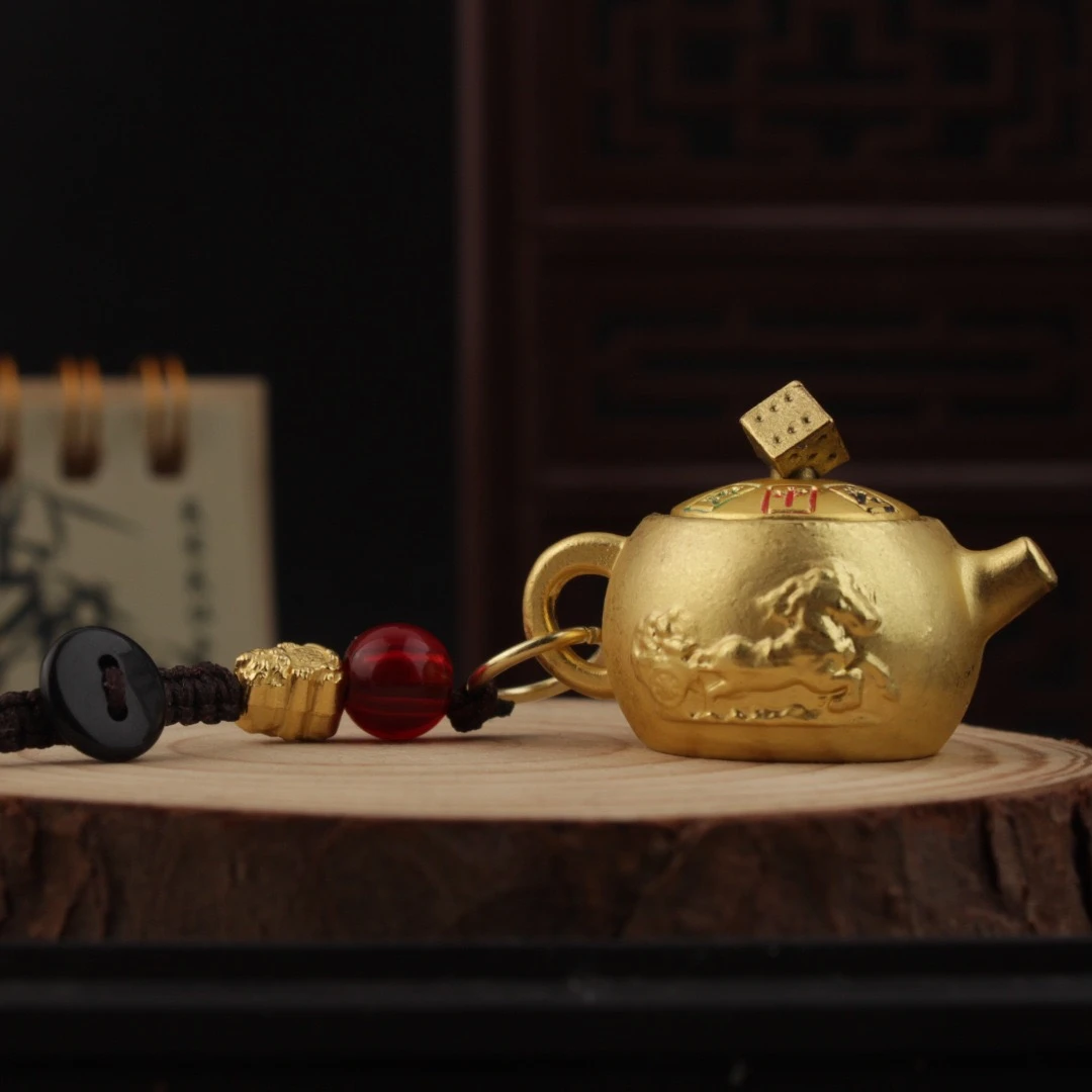 打麻将专用十二生肖把把壶转转手把招财钥匙扣聚宝盆挂件旋转挂饰