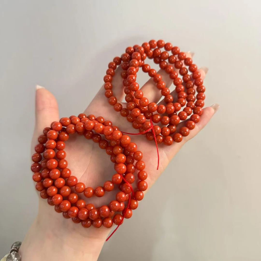 【小宝珠宝】20 T82541-南红多圈手串-多样性发一件-7mm