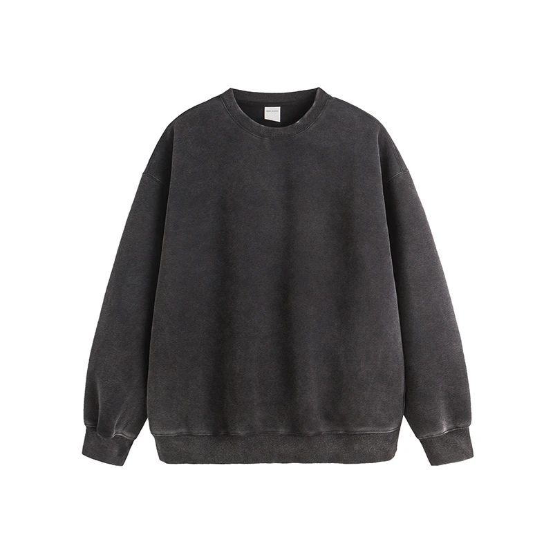 秋季潮流复古水洗圆领卫衣男女情侣百搭上衣可定制SXYL002