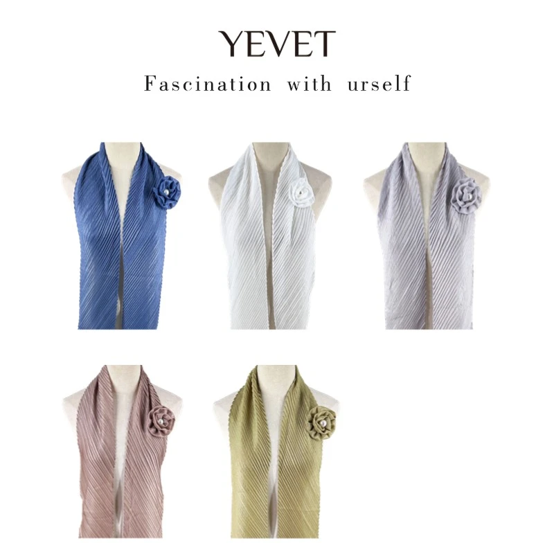 赫本风玫瑰花长款飘带小丝巾百搭优雅气质小围脖