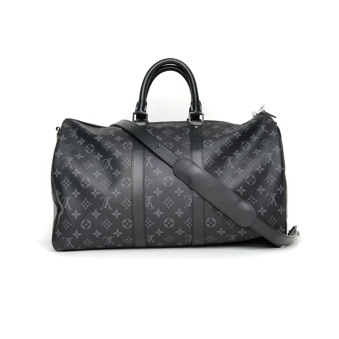 99新 LouisVuitton/路易威登 【黑黑】45 配肩带 黑色 PVC 芯片