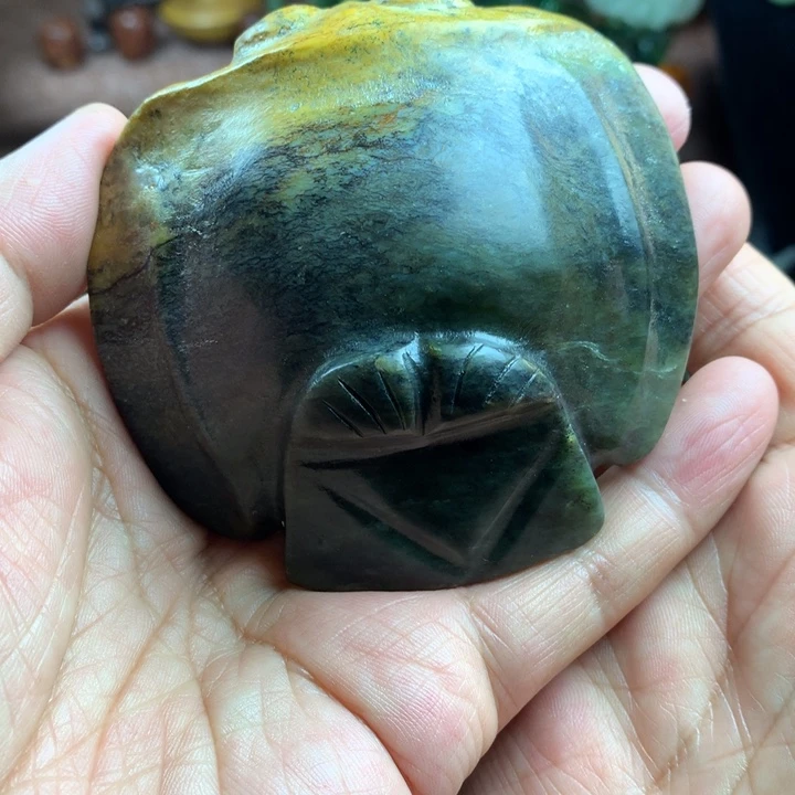 岫岩河磨玉（透闪石质玉）手把件未镶嵌小*