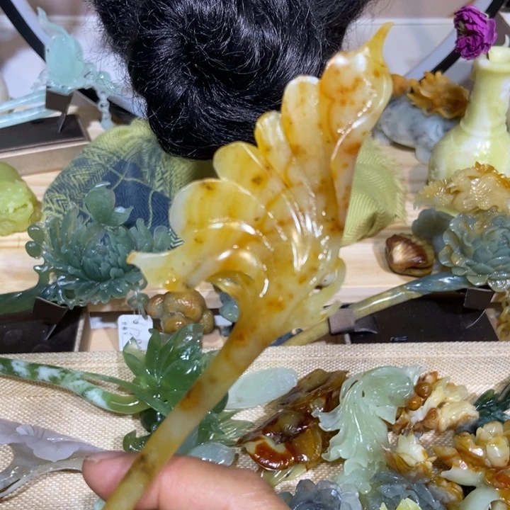 蛇纹石玉未镶嵌发饰