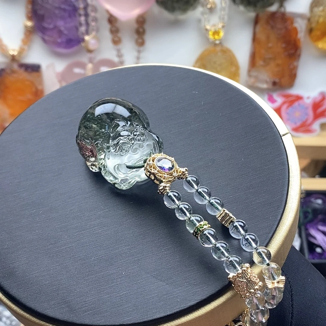 未镶嵌颈饰水晶绿幽灵貔貅