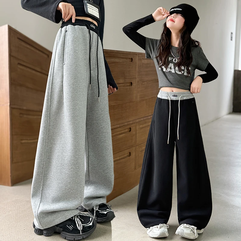 女童裤子春秋洋气中大童休闲弯刀卫裤宽松秋装儿童香蕉阔腿裤长裤