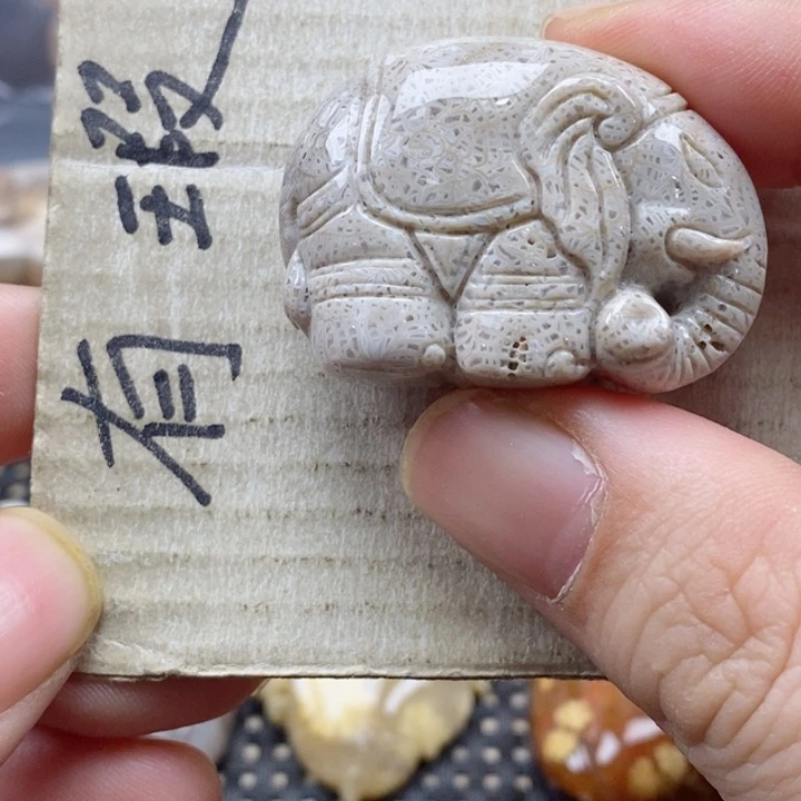 硅化珊瑚（珊瑚玉）颈饰未镶嵌