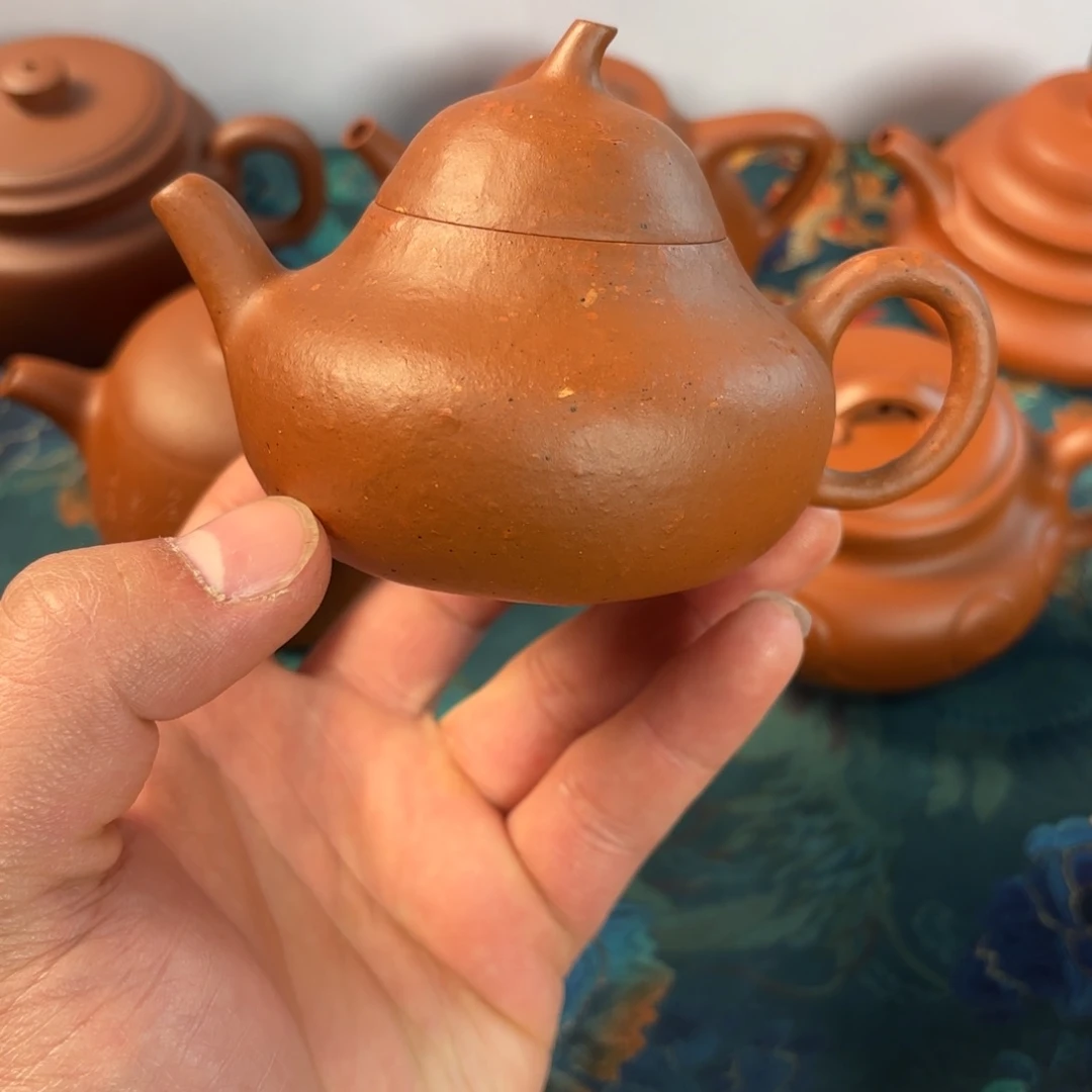 紫砂茶壶用****4黄龙山朱泥 八目 茄瓜