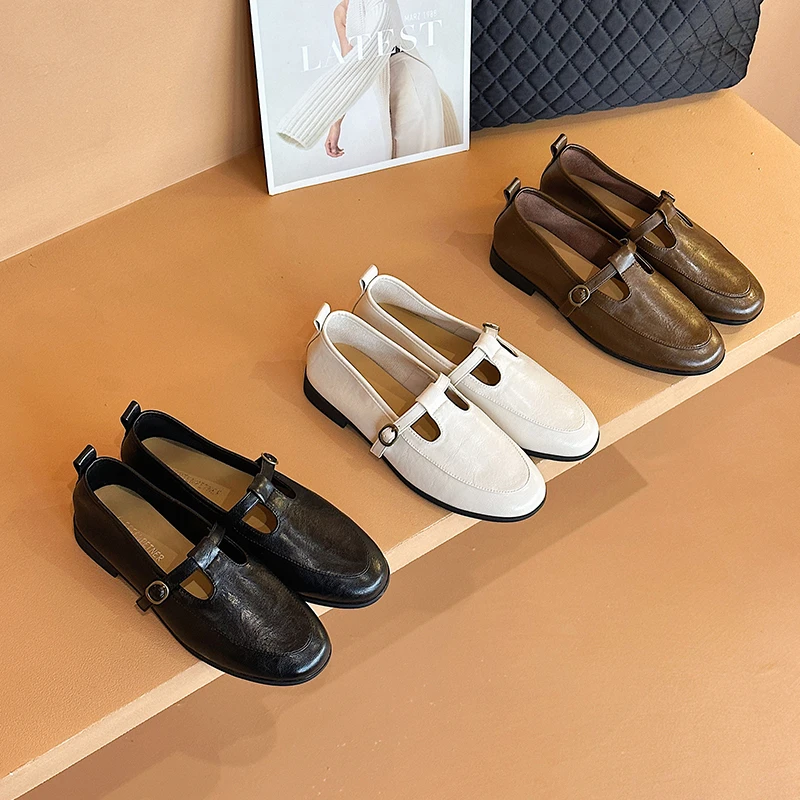 潮流伴侣2025春夏新款平底单鞋女英伦风复古小皮鞋百搭懒人乐福鞋