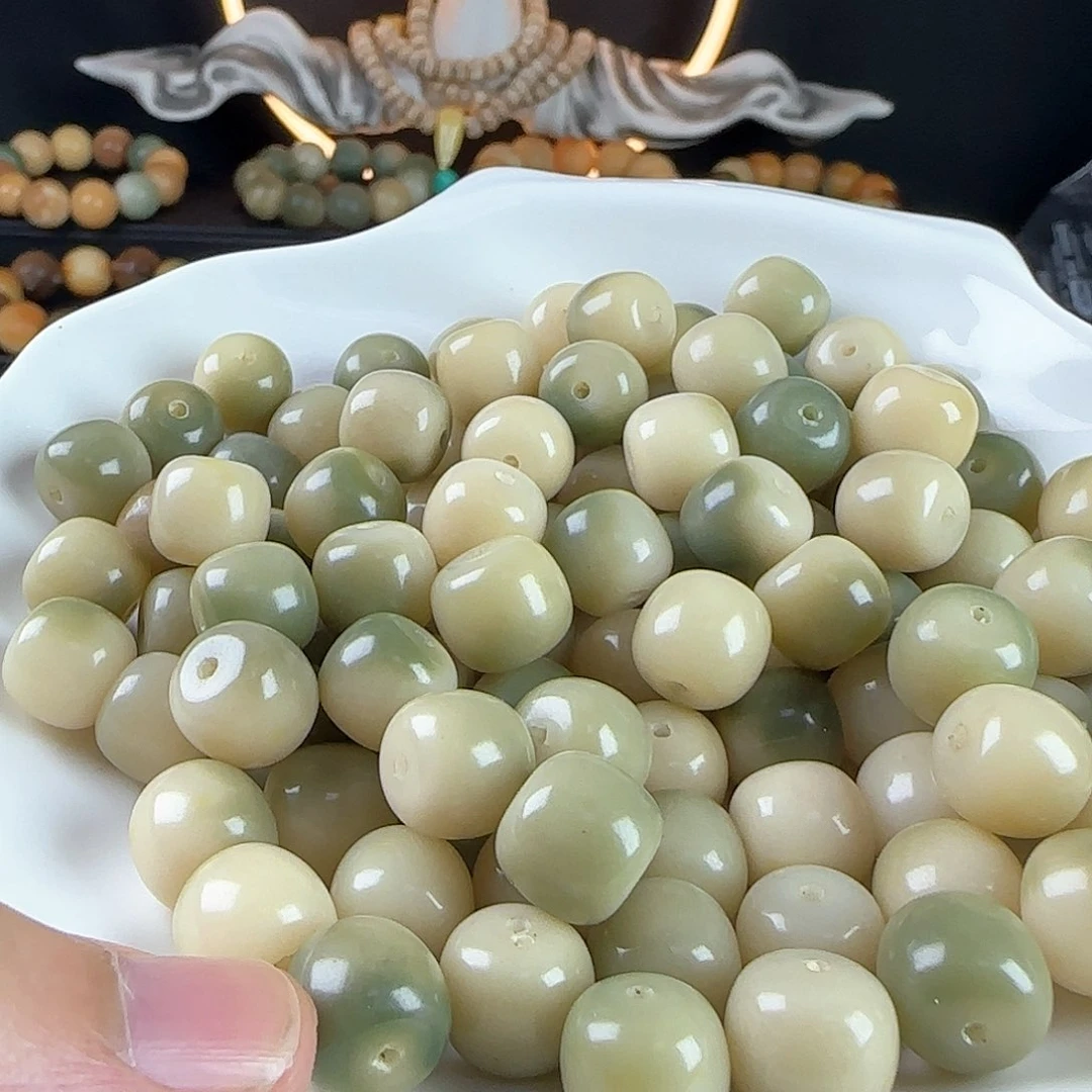 菩提根/象牙果手串卡12绿飘花100颗卡牌➕50备珠