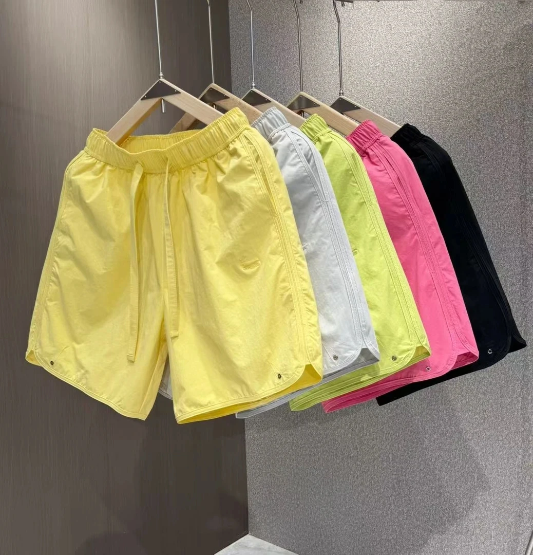 2025夏季户外速干运动裤糖果色新款潮牌抽绳直筒短裤薄款休闲短裤