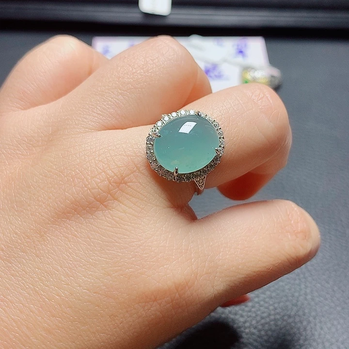 银S925镶嵌戒指翡翠